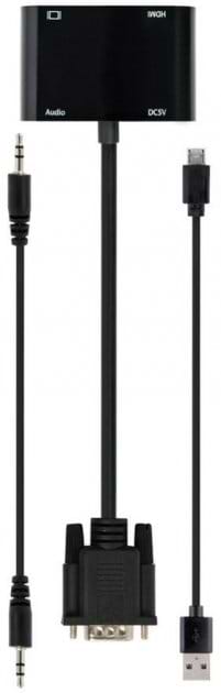 Фото - Перехідник Cablexpert VGA-HDMI/VGA+3,5 0.15m (A-VGA-HDMI-02)