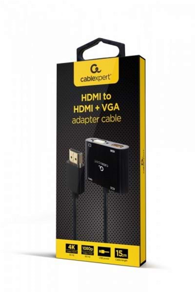 Фото - Переходник Cablexpert HDMI-HDMI/VGA+3,5 0.15m (A-HDMIM-HDMIFVGAF-01)