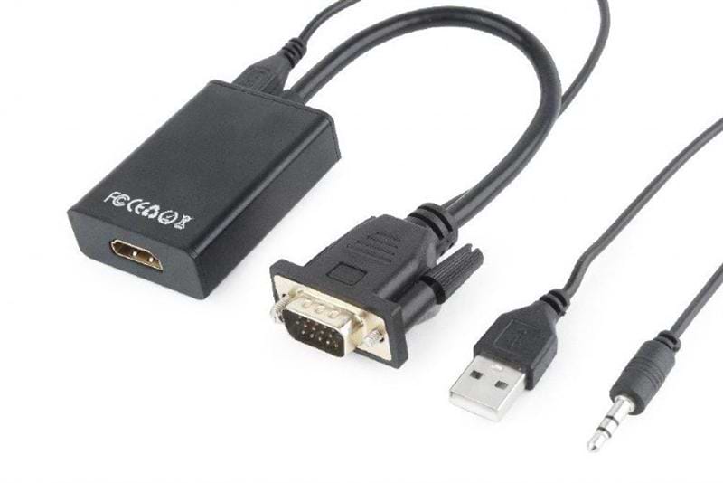 Фото - Переходник Cablexpert VGA - HDMI 0.15m Black (A-VGA-HDMI-01)