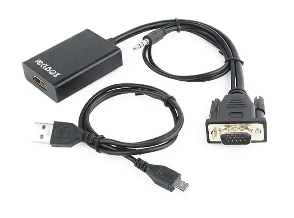 Фото - Переходник Cablexpert VGA - HDMI 0.15m Black (A-VGA-HDMI-01)