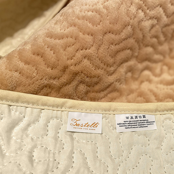 Фото - Покрывало полуторное Zastelli флисовое двустороннее Дюна camel/волна 140х205 см (20287)