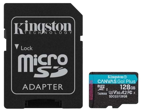 Карта памяти Kingston microSDXC 128Gb Canvas Go+ U3 V30 (SDCG3/128Gb)+ad