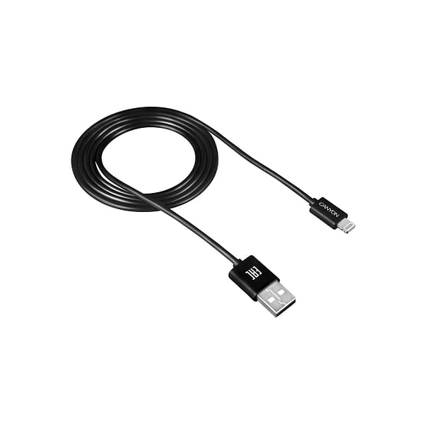 Фото - Кабель Canyon Lightning USB for Apple 1m Black (CNE-CFI1B)