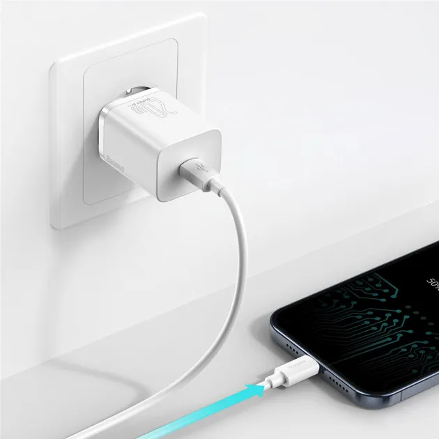 Фото - Мережевий зарядний пристрій Baseus 20W Super Si USB-C (CCSUP-B02) White