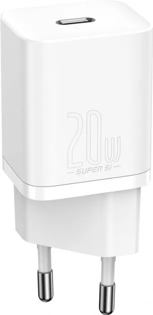 Фото - Мережевий зарядний пристрій Baseus 20W Super Si USB-C (CCSUP-B02) White