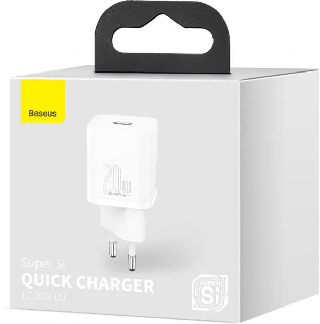 Фото - Мережевий зарядний пристрій Baseus 20W Super Si USB-C (CCSUP-B02) White