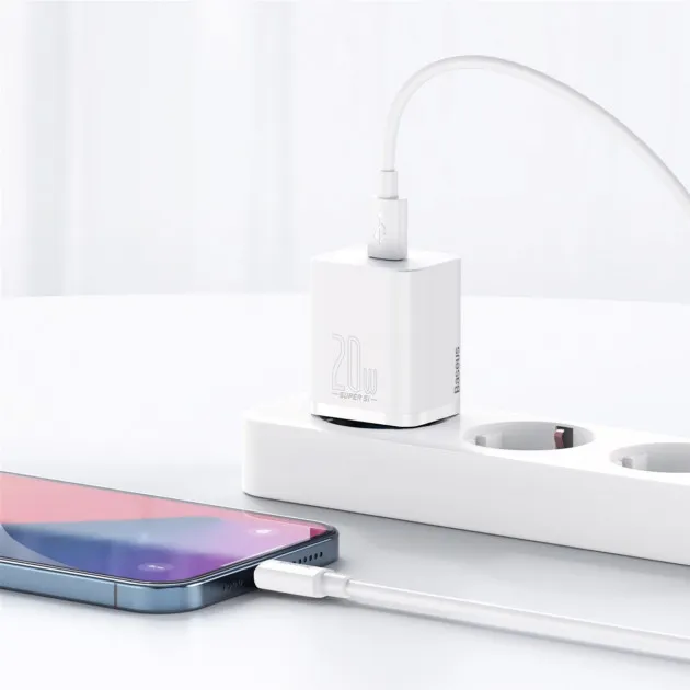 Фото - Мережевий зарядний пристрій Baseus 20W Super Si USB-C (CCSUP-B02) White
