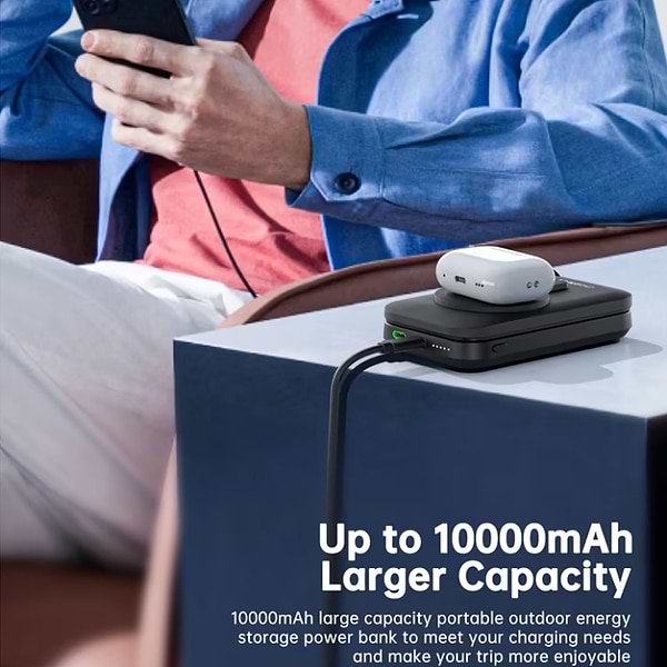 Фото - Батарея мобильная Choetech Magnetic Wireless 10000mAh 20W Black (B750-CCBK)