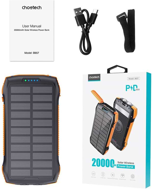 Фото - Батарея мобільна Choetech Wireless 20000mAh 20W Black-Orange (B657-OR)