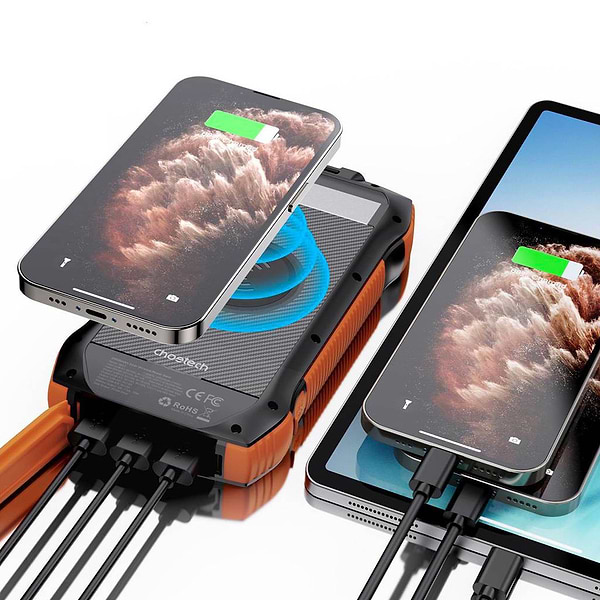 Фото - Батарея мобільна Choetech Wireless 20000mAh 20W Black-Orange (B657-OR)