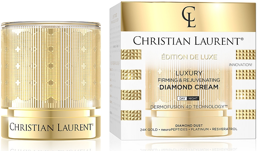 Крем для обличчя EVELINE Christian Laurent Edition de Luxe діамантовий зміцнювально-омолоджуючий 50 мл (5901761989168) - Фото 1