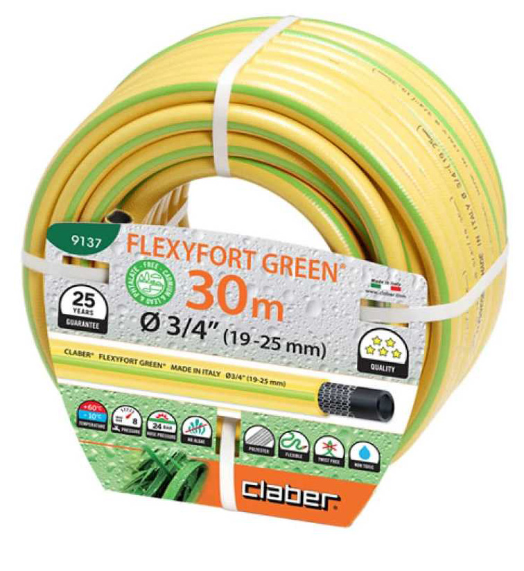Шланг поливочний Claber 3/4" 30м Flexyfort Green (91370000)