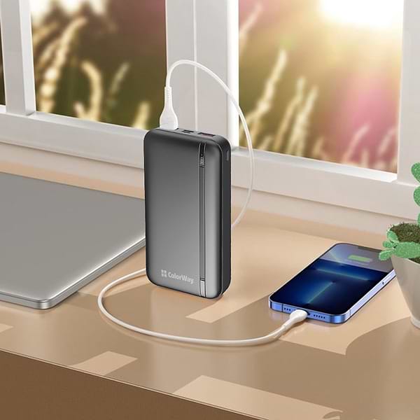 Фото - Батарея мобільна Colorway 20000 Ah Portable Charger USB QC3.0 + USB-C PD22.5W Black (CW-PB200LPB4BK-PD)