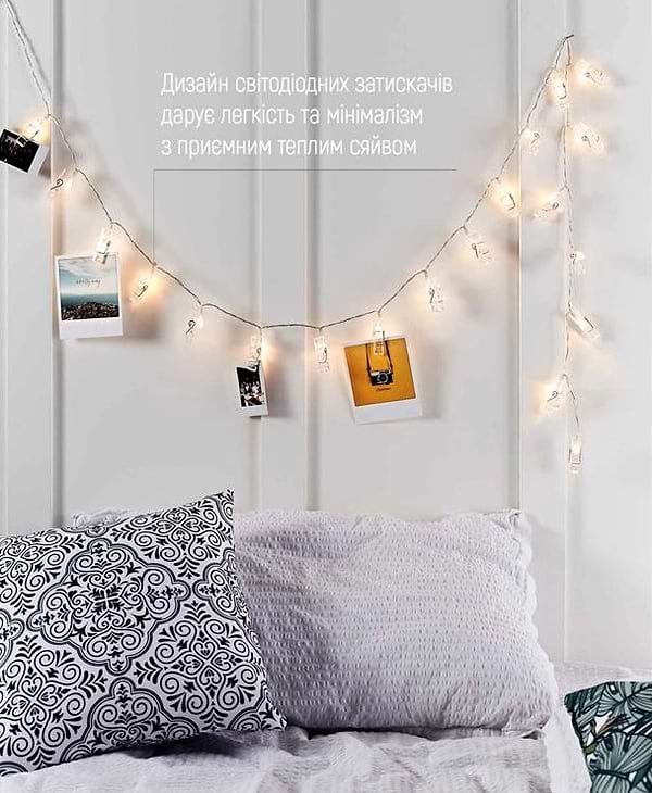 Фото - Гірлянда лінійна Colorway 40LED, 4.2м, з прищіпками для фото (CW-LCP-40L42B)