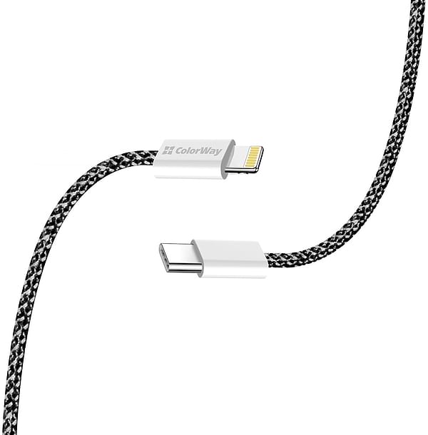 Фото - Кабель синхронизации данных Colorway Type-C - Apple Lightning (PD Fast Charging 27W) 1м черный (CW-CBPDCL061-BK)