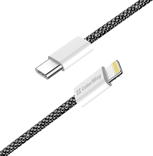 Фото - Кабель синхронизации данных Colorway Type-C - Apple Lightning (PD Fast Charging 27W) 1м черный (CW-CBPDCL061-BK)