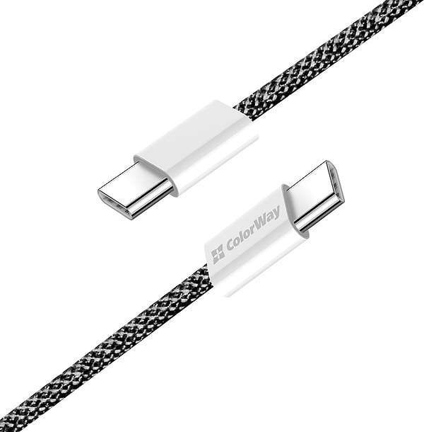 Фото - Кабель синхронізації даних Colorway Type-C - Type-C (PD Fast Charging 60W) 3.0А 1м чорний (CW-CBPDCC061-BK)