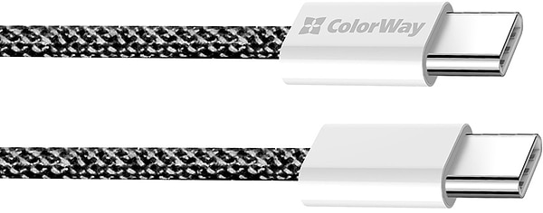 Фото - Кабель синхронізації даних Colorway Type-C - Type-C (PD Fast Charging 60W) 3.0А 1м чорний (CW-CBPDCC061-BK)