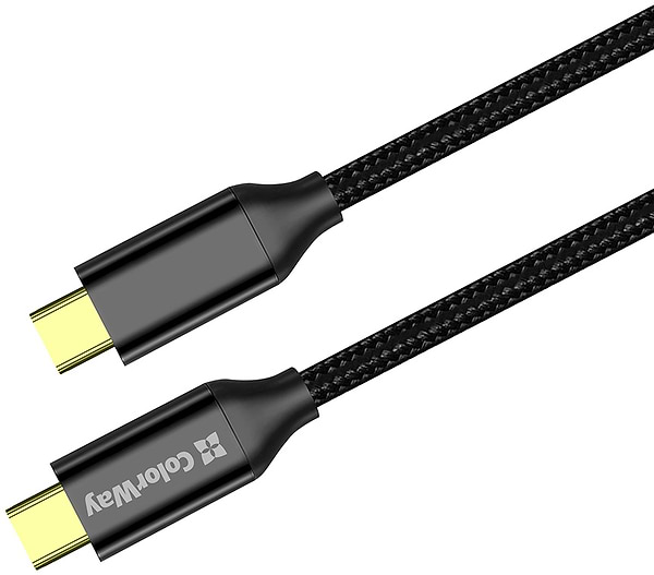 Фото - Кабель синхронізації даних Colorway Type-C - Type-C USB3.2 (20Gbps 4K PD100W) Gen2 5А 1м чорний (CW-CBPDCC062-BK)
