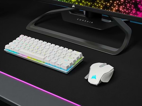 Фото - Миша бездротова ігрова Corsair M65 RGB Ultra Wireless Tunable FPS LED ALU White (CH-9319511-EU2)