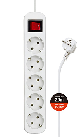 Фото - Мережевий фільтр Colorway 2m White (CW-PSEA52W)