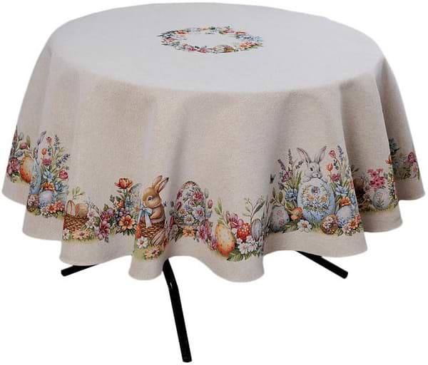 Фото - Скатерть круглая Прованс Пасхальная Соцветие D136 см (044102)