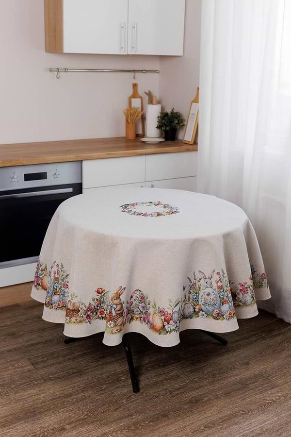Фото - Скатерть круглая Прованс Пасхальная Соцветие D136 см (044102)