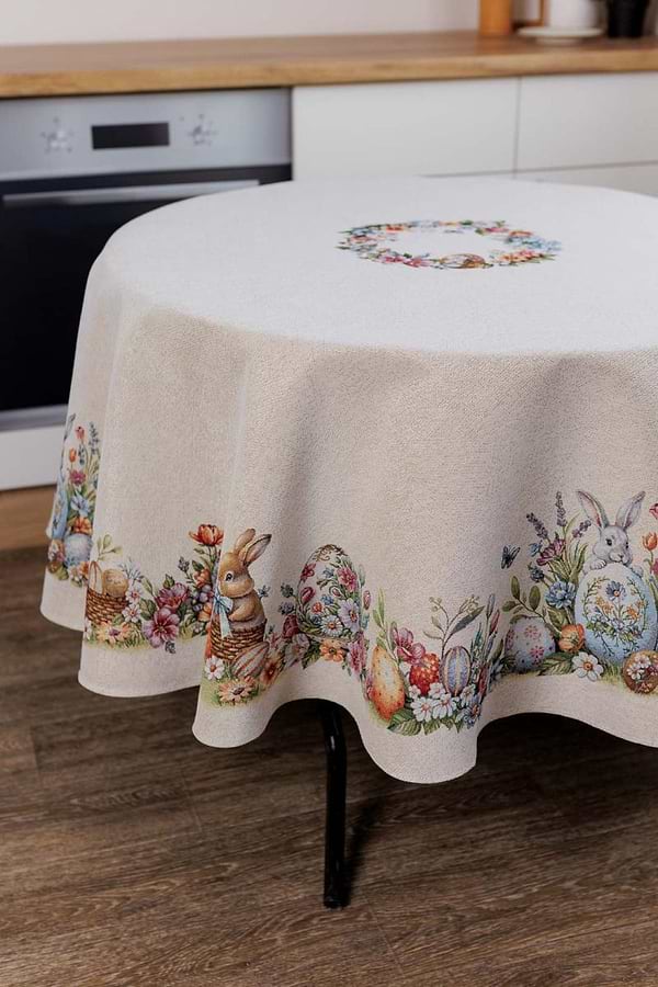 Фото - Скатерть круглая Прованс Пасхальная Соцветие D136 см (044102)