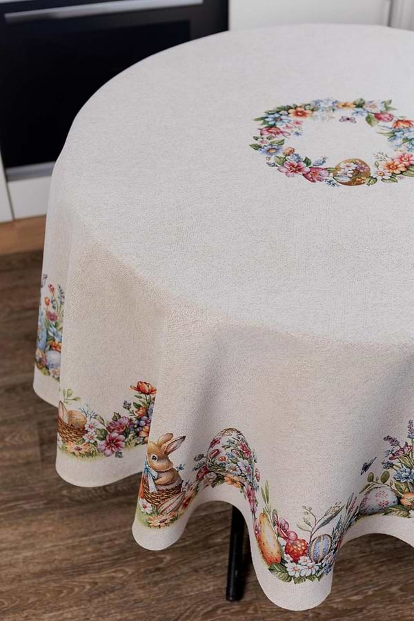 Фото - Скатерть круглая Прованс Пасхальная Соцветие D136 см (044102)