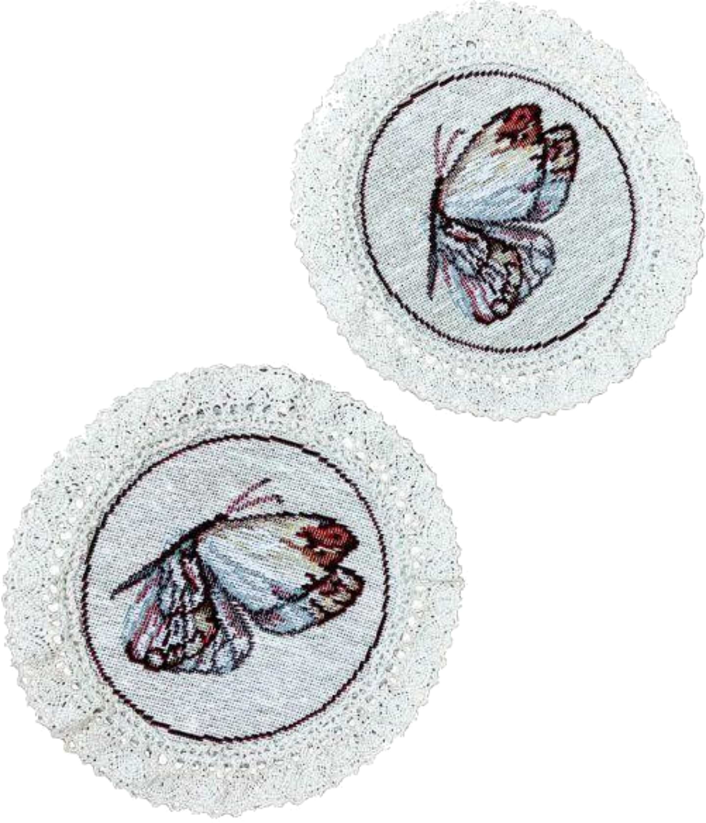 Набір серветок під чашку Прованс Метелик блакитний D14 см (026252)