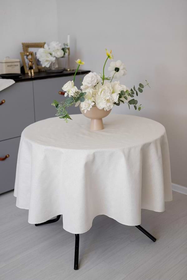 Фото - Скатерть круглая Прованс Жемчужина Белая D136 см (037604)