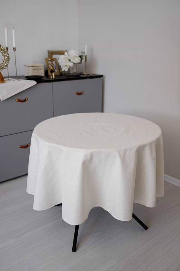 Фото - Скатерть круглая Прованс Жемчужина Белая D136 см (037604)