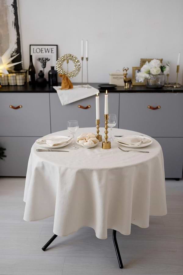 Фото - Скатерть круглая Прованс Жемчужина Белая D136 см (037604)