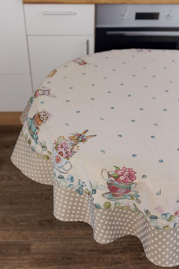 Фото - Скатерть круглая Прованс гобеленовая Очарование D180 см (044018)