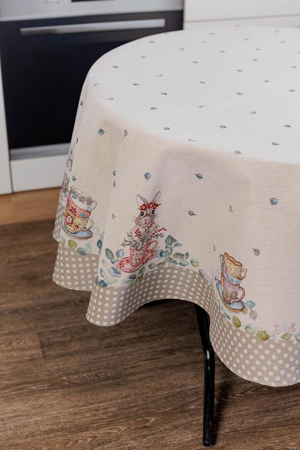 Фото - Скатерть круглая Прованс гобеленовая Очарование D180 см (044018)