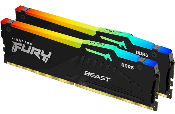 Фото - Память DDR Kingston Fury Beast Black RGB DDR5-6000 64GB (2x32GB) CL36-38-38 1.35V EXPO (KF560C36BBEAK2-64)