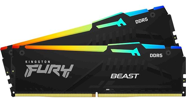 Фото - Память DDR Kingston Fury Beast RGB 2х32 64GB DDR5 5600MHz (KF556C40BBAK2-64)