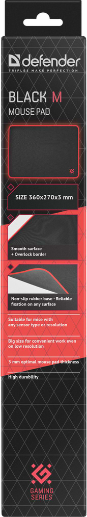 Фото - Коврик для мыши игровой Defender Black M (50560)