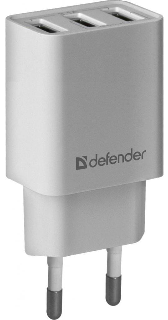 Мережевий зарядний пристрій Defender UPA-31 3xUSB White (83587) - Фото 1