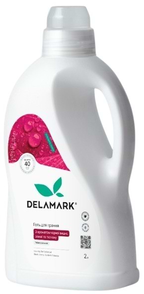 Фото - Гель для стирки DeLaMark с ароматом черной вишни, замши и табака, 2 л (4820152334039)