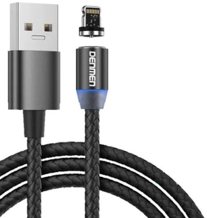 Кабель Denmen D09L Lightning-USB Black (DN-D09L-BK)