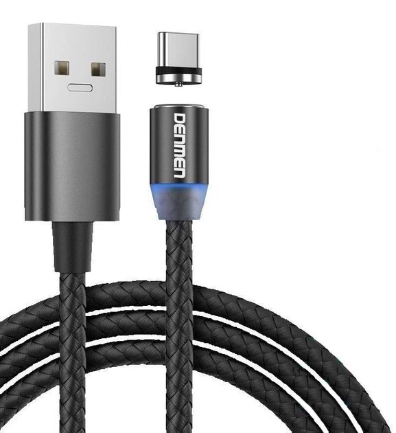 Кабель Denmen D09T Lightning-USB Black (DN-D09T-BK)