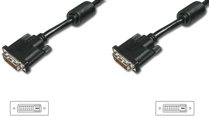 Кабель Digitus DVI-D dual link 3 м Black (AK-320101-030-S)