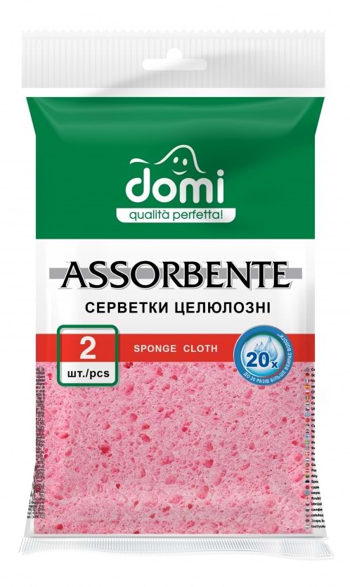 Фото - Серветка побутова DOMI целюлозні, 2 шт