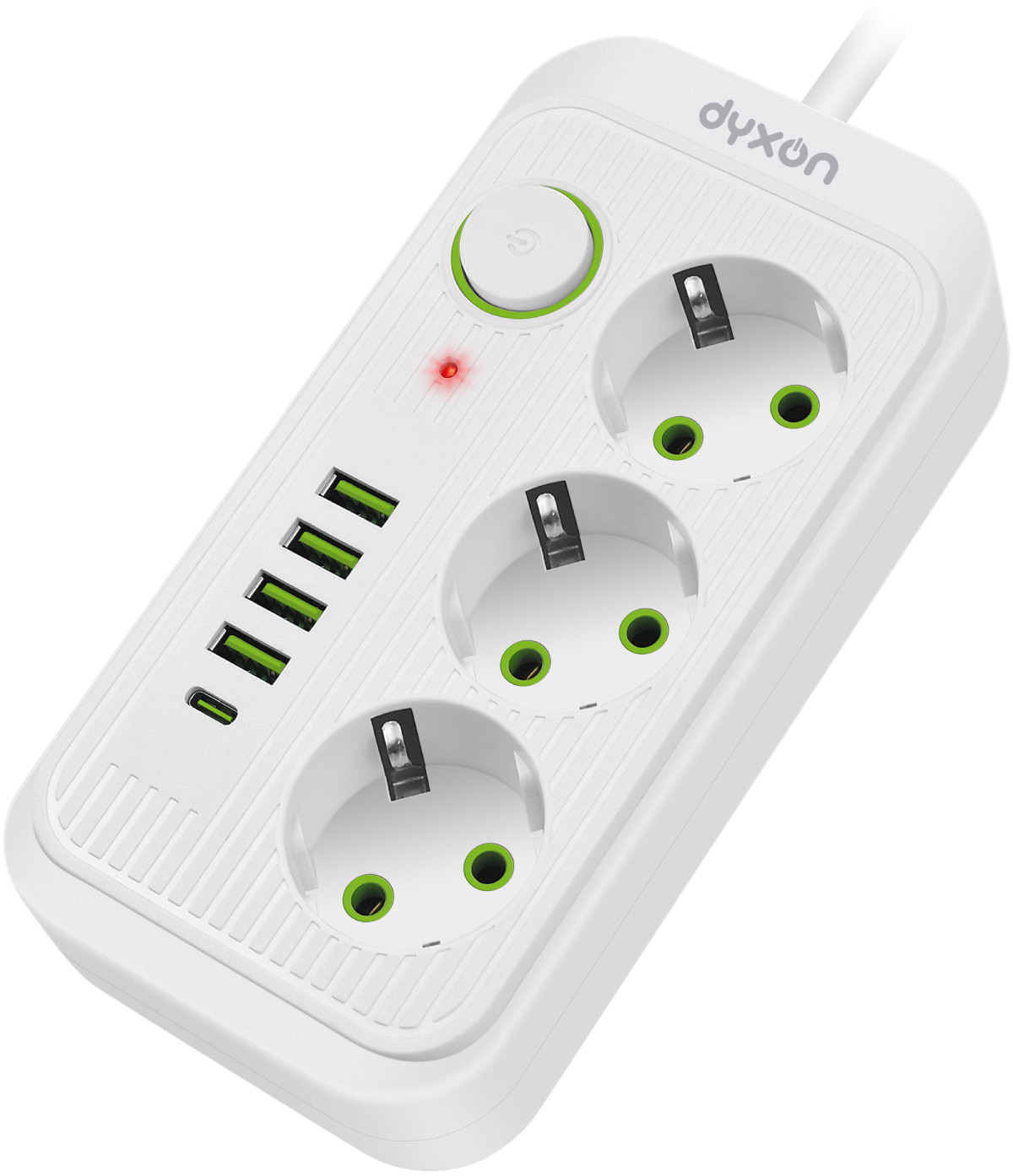 Сетевой фильтр Dyxon 3+5 USB-A + USB-C (PD) Power switch 3m White (DXN-3M-MFP-35PD-W)