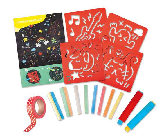 Набор для рисования Hape Трафареты с мелом (E1068)