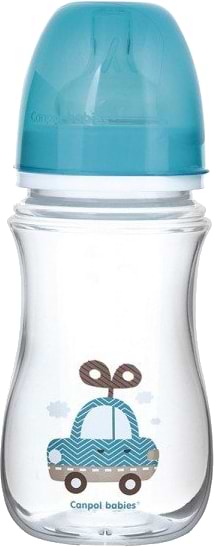 Пляшка для годування Canpol babies Антиколікова з широким горлом EasyStart - "Іграшки" синя машинка, 300 мл. (35/222_blu)
