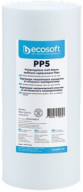 Фото - Картридж для фільтру проточного Ecosoft 4.5х10'' (CPV45105ECO) Фото - Картридж для фільтру проточного Ecosoft 4.5х10'' (CPV45105ECO)