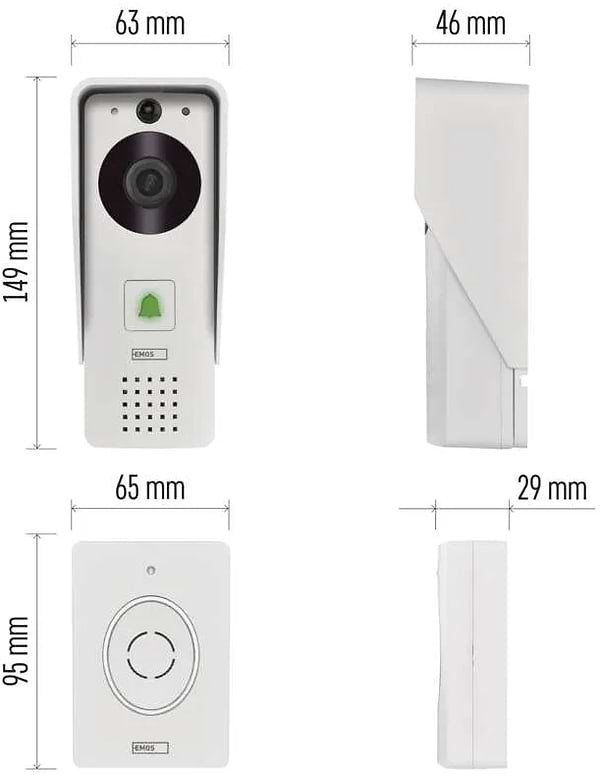 Фото - Бездротовий дверний дзвінок EMOS відеодзвінок H4030 GoSmart на акумуляторі з Wi-Fi і сонячною панеллю
