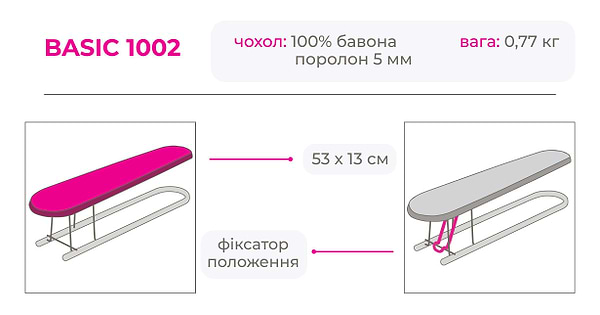 Фото - Подрукавник для глажки Eurogold 1002, 53*13 см